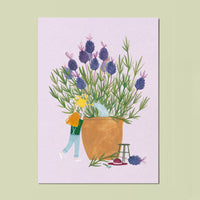 Postkarte "Blumentopf Flieder"