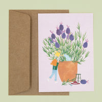 Postkarte "Blumentopf Flieder"
