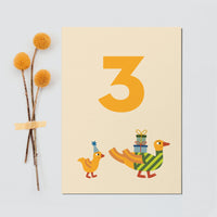 Postkarte Geburtstagstiere "3"
