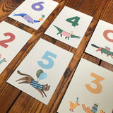 Postkarte Geburtstagstiere "5"
