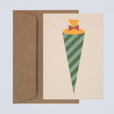 Postkarte "Schultüte grün"
